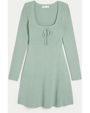 Hollister Sweater-knit Skater Mini Dress - Green