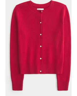 Hollister Fy Cloud Crew Cardigan - Red