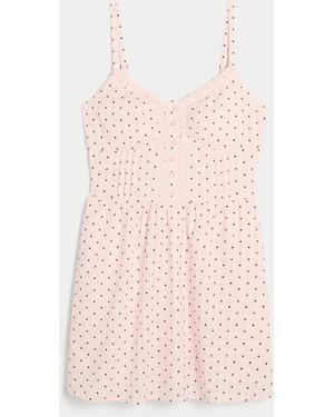 Hollister Lace Trim Mini Dress - Pink