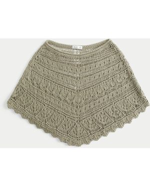 Hollister Stitchy Crochet-style Poncho - Natural