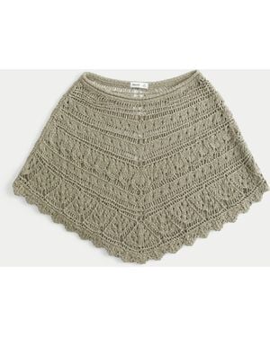 Hollister Stitchy Crochet-style Poncho - Natural