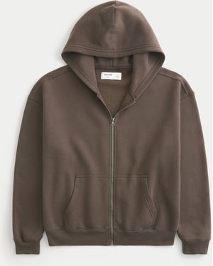 Hollister Boxy Zip-up Hoodie - Green