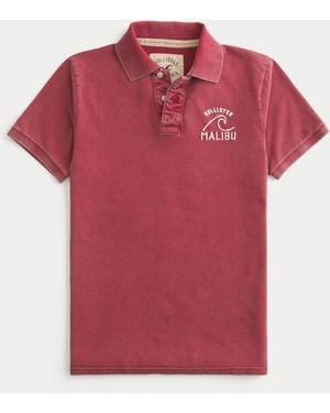 Hollister Logo Graphic Polo - Red