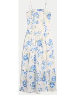 Hollister Strapless Drop-waist Midi Dress - Blue