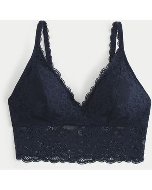 Hollister Lace Longline Triangle Bralette in Black Lyst UK