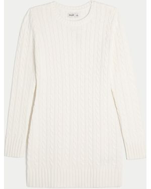 Hollister Cable-knit Crew Jumper Mini Dress - Natural
