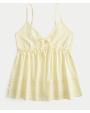 Hollister Babydoll-Oberteil zum Binden - Gelb