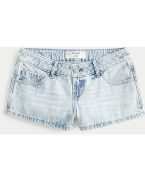 Hollister Low-rise Light Wash Mini Jean Shorts - Blue
