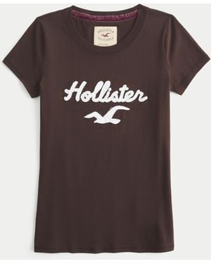Hollister Holiday Vault Release Logo Graphic Tee - Brown