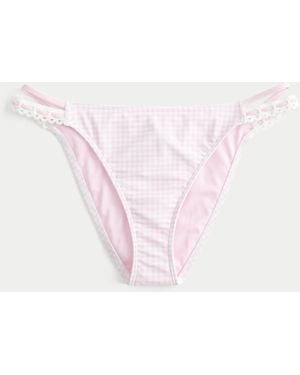 Hollister Stitched Double-strap Cheeky Bikini Bottom - Pink