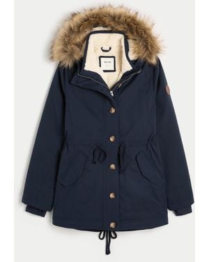 Hollister Faux Fur-lined Parka - Blue
