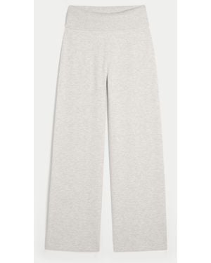 Hollister Gilly Hicks Sweater-knit Foldover Straight Trousers - White