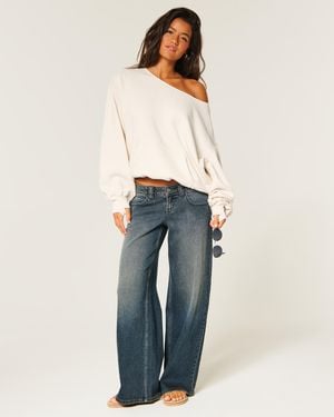 Hollister Lässiges, schulterfreies Hollister Feel Good Sweatshirt - Blau