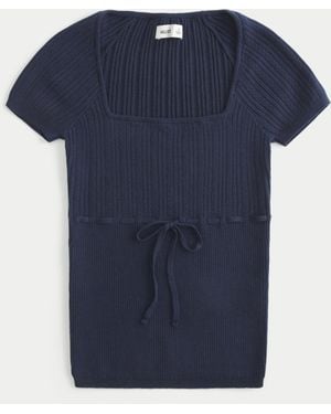 Hollister Short-sleeve Square Neck Jumper - Blue