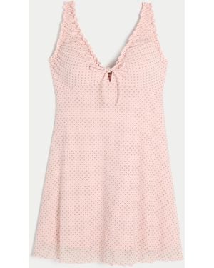 Hollister Mesh Knit Mini Dress - Pink