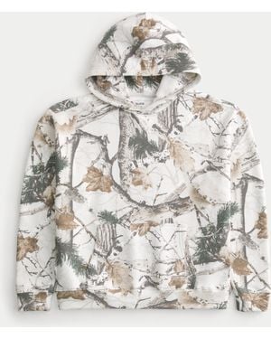 Hollister Boxy Camo Hoodie - Grey