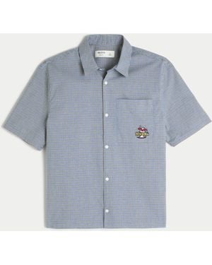 Hollister Boxy Short-sleeve New York Graphic Shirt - Blue