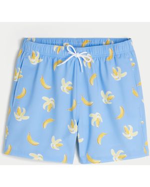 Hollister Mid-thigh Volley Swim Trunks - Blue