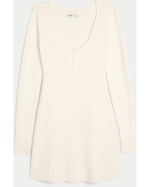 Hollister Babydoll-Pulloverkleid in Minilänge - Natur