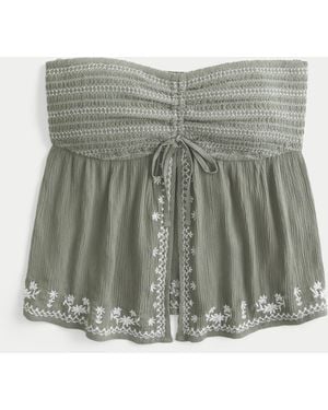 Hollister Easy Strapless Flyaway Babydoll Top - Metallic
