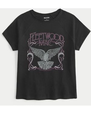 Hollister Fleetwood Mac Graphic Slub Baby Tee - Black
