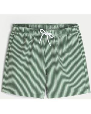 Hollister Mid-thigh Seersucker Volley Swim Shorts - Green