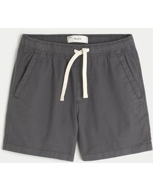 Hollister Mid-thigh Linen-blend Pull-on Shorts - Grey