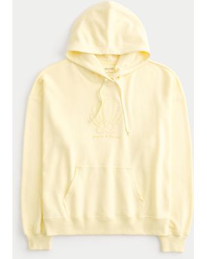 Hollister Oversized Shell Graphic Hoodie - Natural