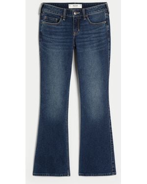 Hollister Low-rise Dark Wash Bootcut Jeans - Blue