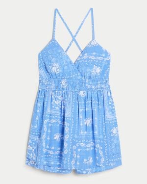 Hollister Open-back Babydoll Romper - Blue