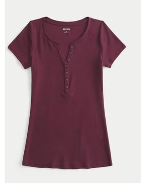 Hollister Kurzärmliges Henley - Lila