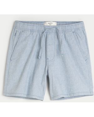 Hollister Linen-blend Pull-on Shorts 7" - Blue