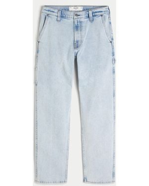 Hollister Light Wash Loose Painter Jeans - Blue