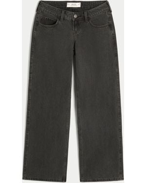 Hollister Ultra Low-rise Washed Black Baggy Jeans - Grey