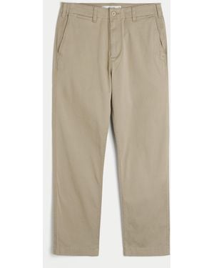 Hollister Slim Straight Chino Trousers - Natural