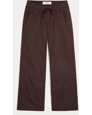Hollister Hollister Remi Ultra Low-rise Poplin Pull-on Trousers - Brown