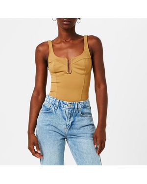 GOOD AMERICAN Scuba U Ring Corset Bodysuit - Blue