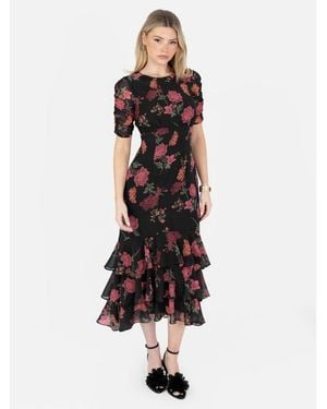 Anaya with love Keyhole Back Midi A Line Dress - Black