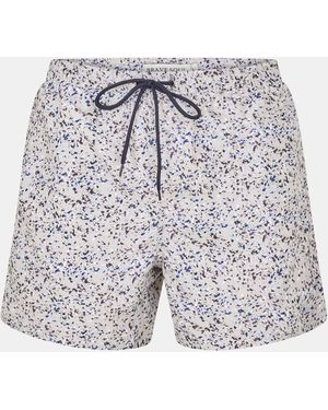 Brave Soul Swim Short With All Over Abstract Print - Blue