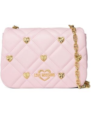 Love Moschino Sweet Studded Cross Body Bags - Pink
