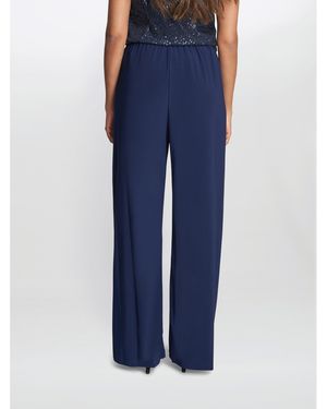 Gina Bacconi Sharlene Matte Jersey Straight Trouser - Blue