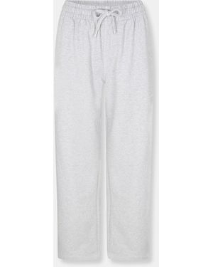 Kangol Wide Leg Closed Hem Jersey Joggers - White