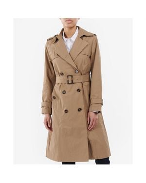 Barbour Beal Water Resistant Cotton Slim Fit Trench Coat - Natural