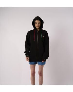 Kickers Classic Zip Thru High Neck Sweat Full Zip Knitted Top - Black