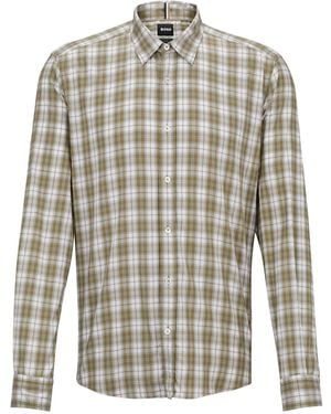 BOSS S-Liam-Kent-C1-233 Plain Long-Sleeve Shirt - Grey