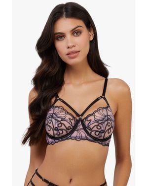 Playful Promises Jessie & Whip Embroidery Balc Bra - Black