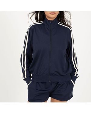Brave Soul Bs Track Jacket With Side Stripe Detail - Blue