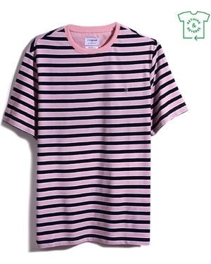 Farah Katz Striped Regular Fit T-Shirt - Blue