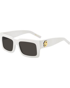 BOSS Rectangular Round Sunglasses - White