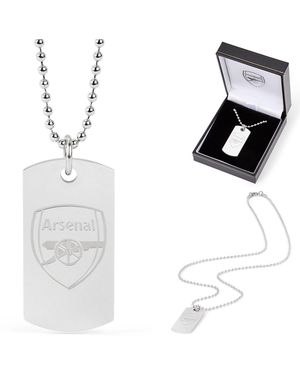 Team Officially Licensed Stainless Steel Dog Tag And Ball Chain - White